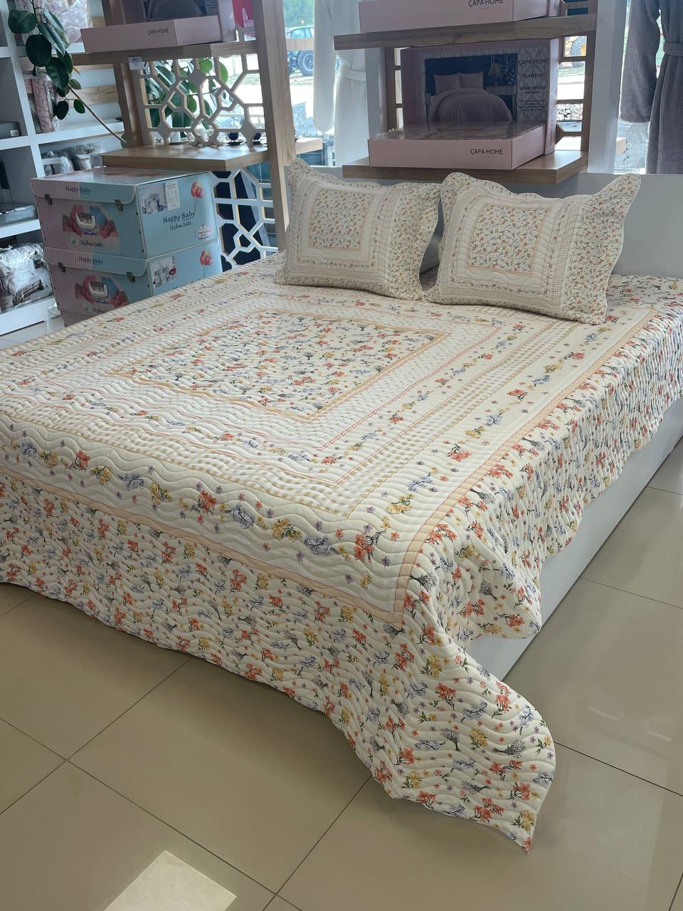 Çift Kişilik Battal Boy Yatak Örtüsü Takımı Silvia