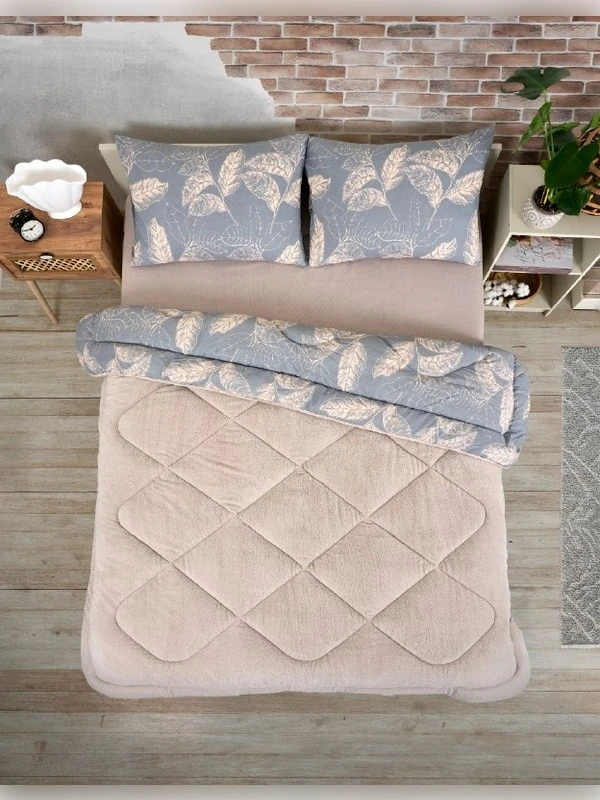 Battal Boy Çift Taraflı Lüx Welsoft Yorgan Elit Pofuduk Yumuşak Polar Yorgan ve Yastık Kılıfı