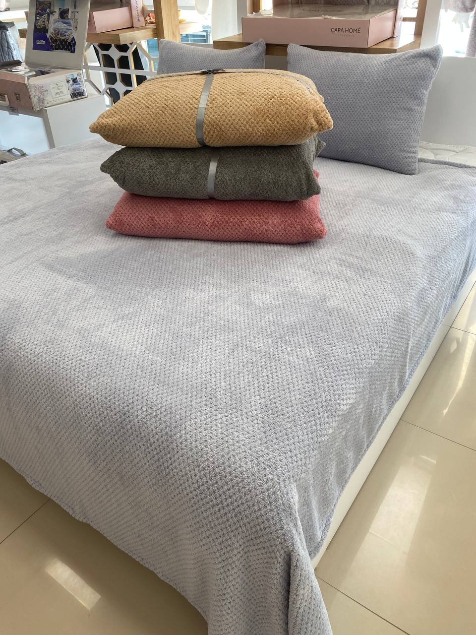 ÇİFT KİŞİLİK JAKARLI WELSOFT YATAK ÖRTÜSÜ SETİ