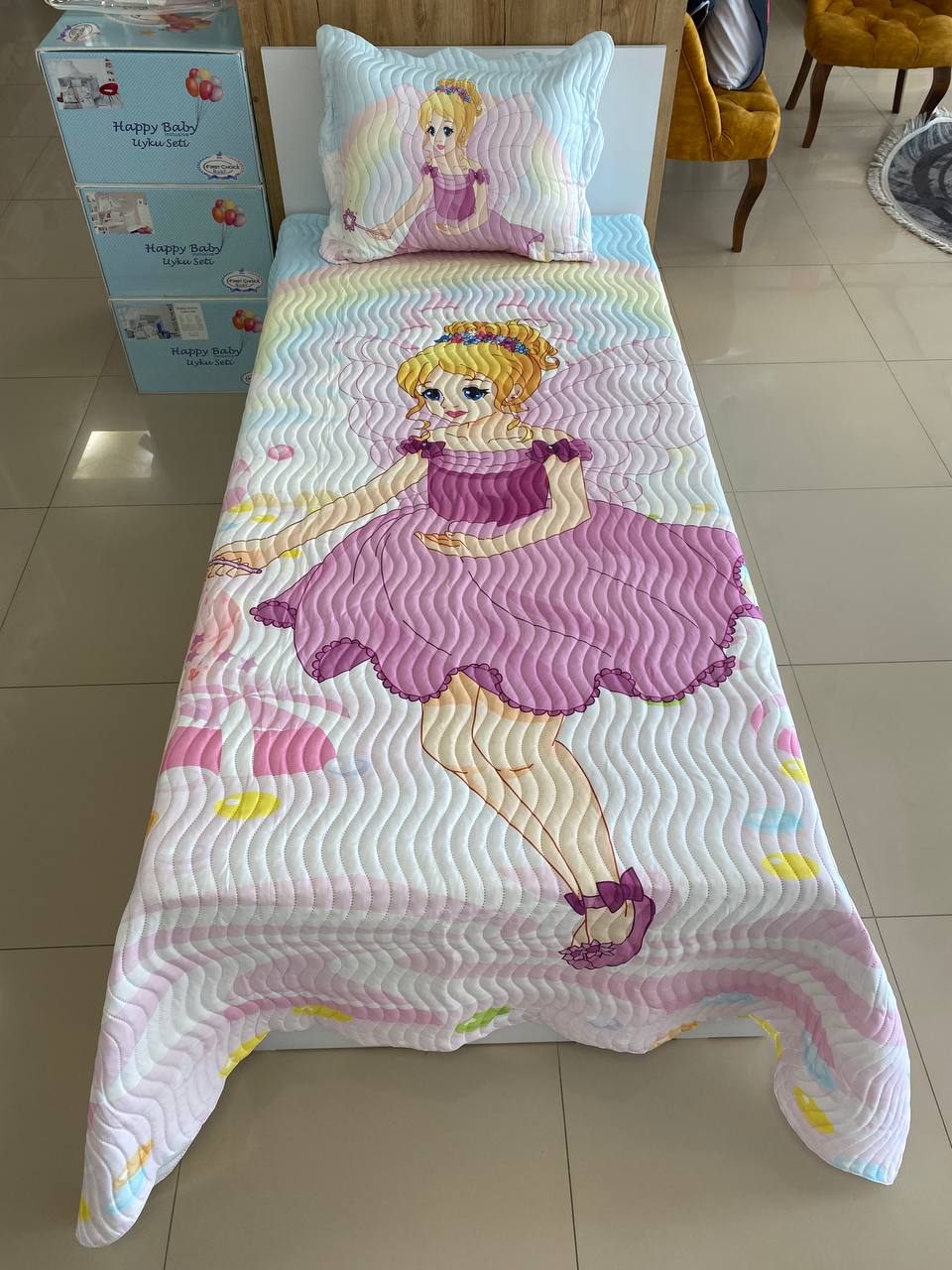 Tek Kişilik Yatak Örtüsü Pink Girl