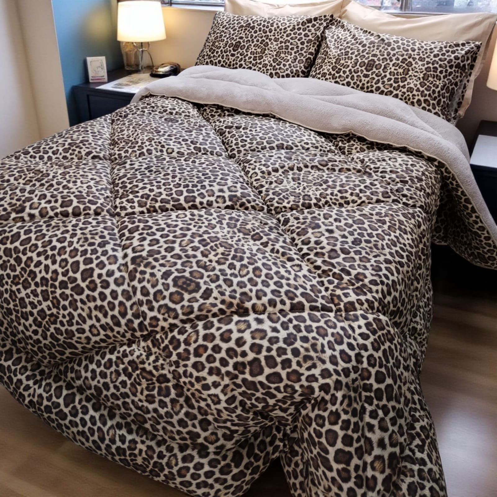 Battal Boy %100 organik pamuk kumaşLeopar Welsoft Uyku Seti