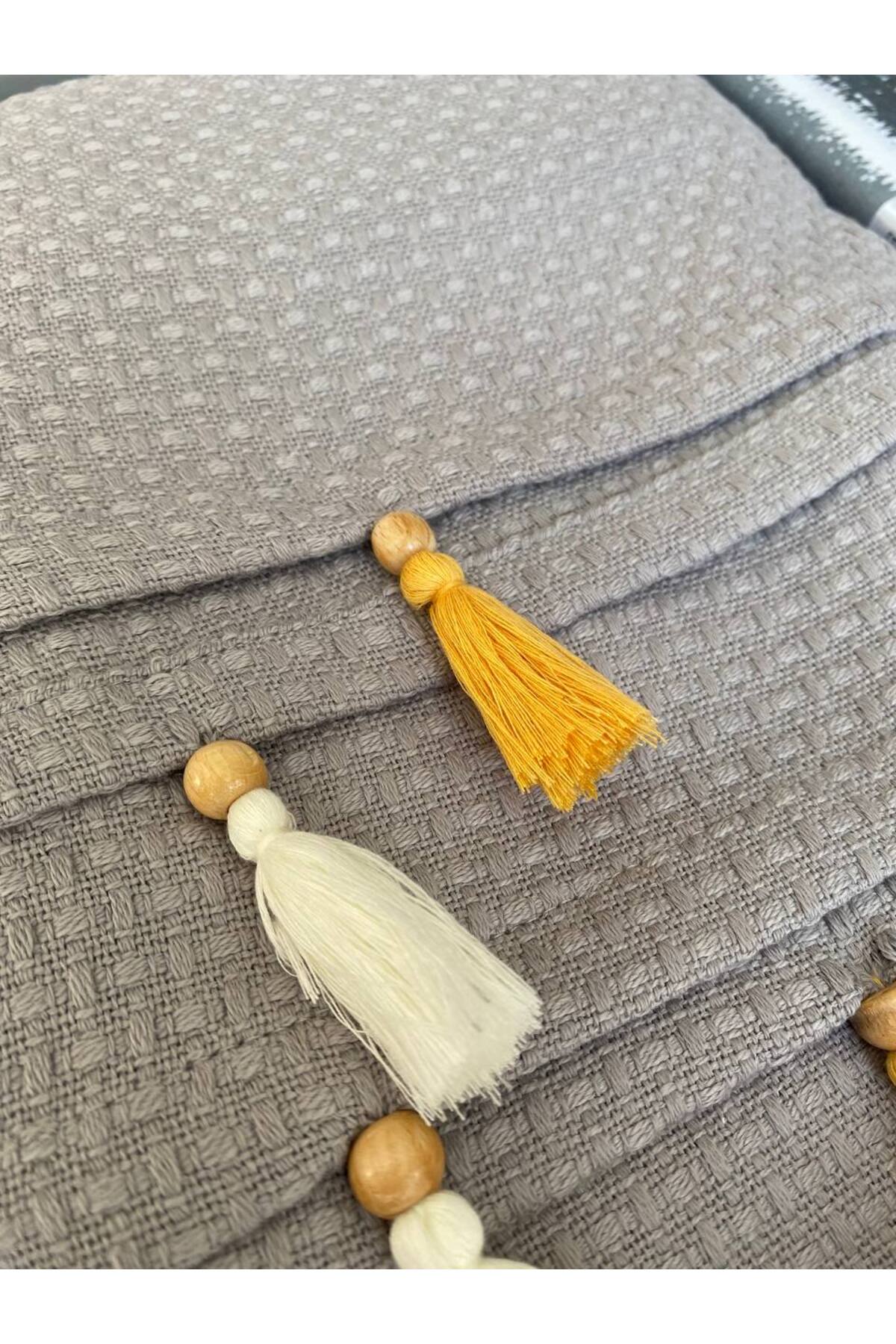 Çift Kişilik Püsküllü Çeyizlik Pike Takımı 4 Parça Pike Seti