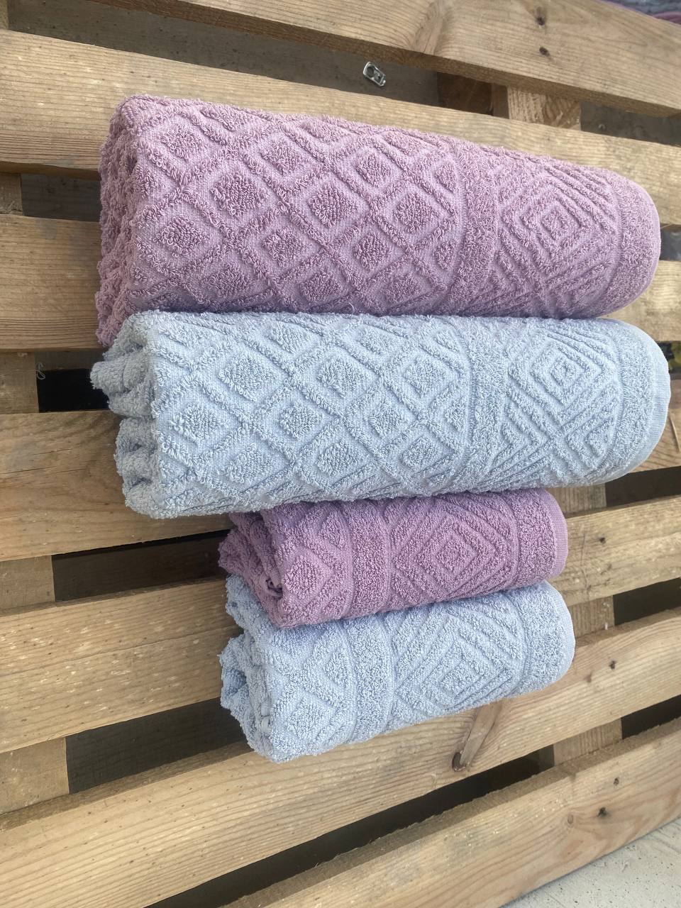 %100 Pamuk 4 Parça Battal Boy Hamam Seti ( 2 Adet 90*150 cm-2 Adet 50*90 cm)