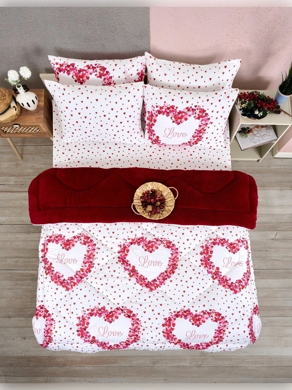 Çift Kişilik Uyku Seti Welsoft Uyku Seti  Çift Taraflı  Lüx Welsoft Yorgan ve  Battal Lastikli Çarşaflı