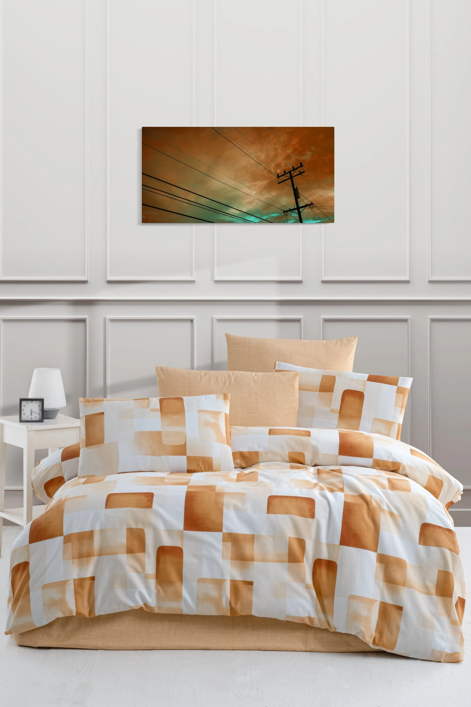 Nevresim Takımı Tek Kişilik Pamuklu Ranforce Light - SANTA KİREMİT