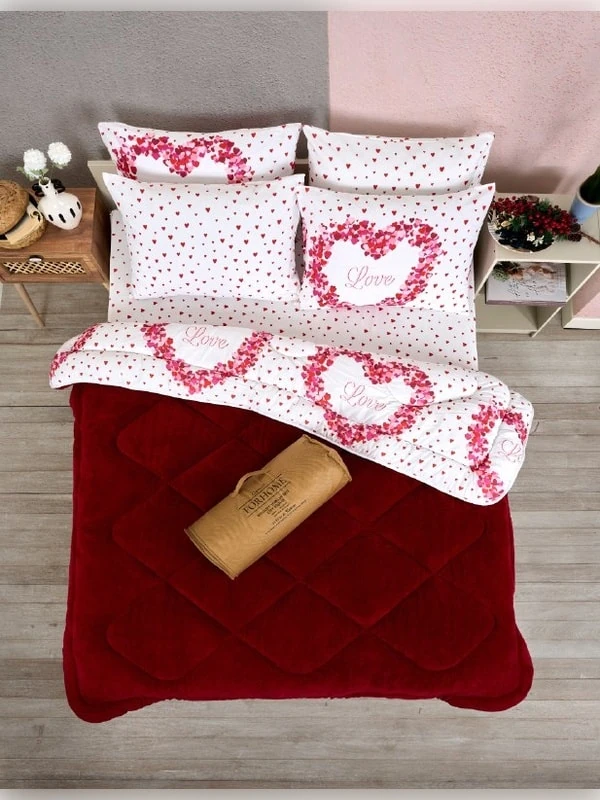 Çift Kişilik Uyku Seti Welsoft Uyku Seti  Çift Taraflı  Lüx Welsoft Yorgan ve  Battal Lastikli Çarşaflı