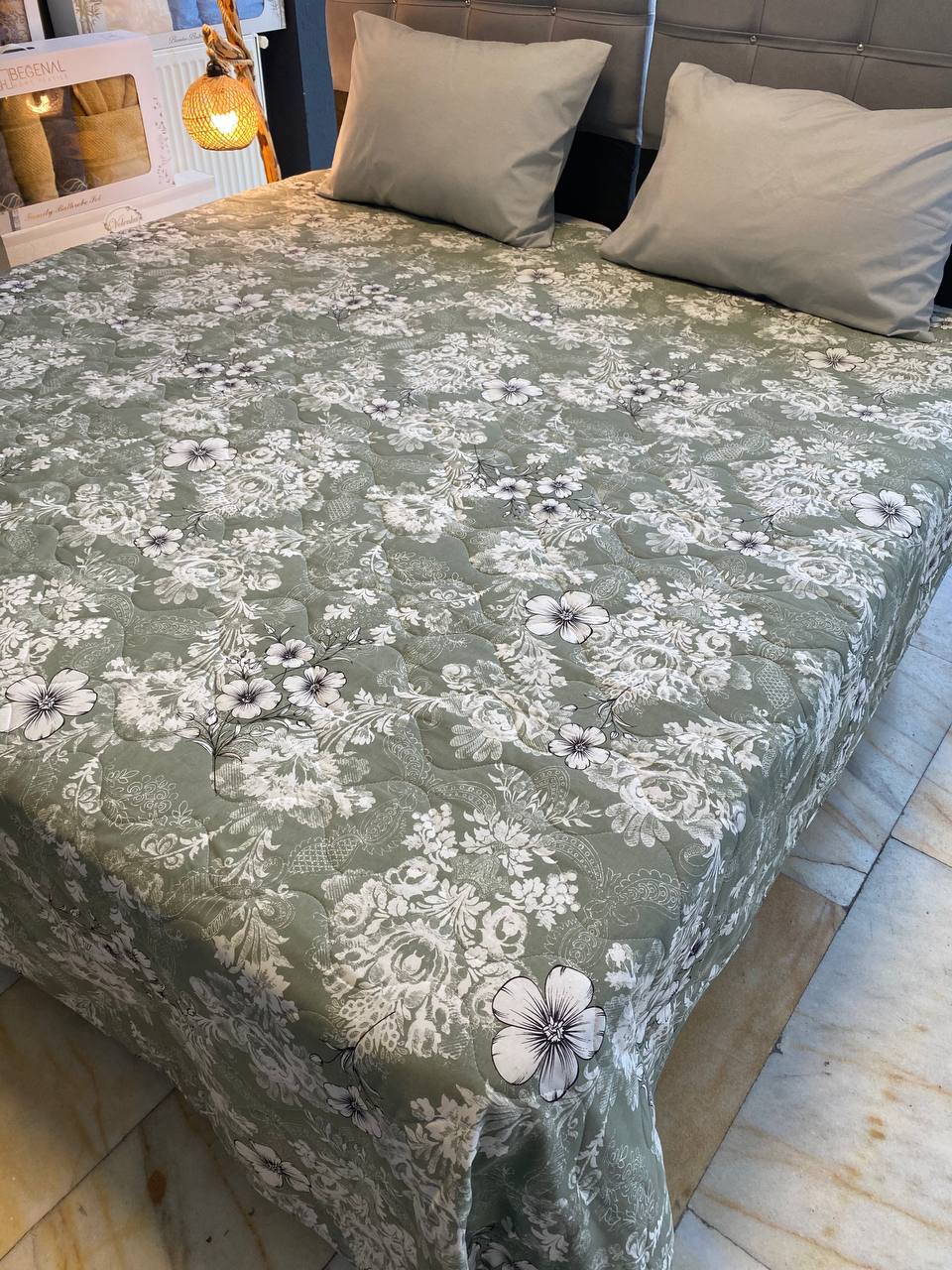 Çift Kişilik Kapitonelİ Pamuklu Yatak Örtüsü Takımı