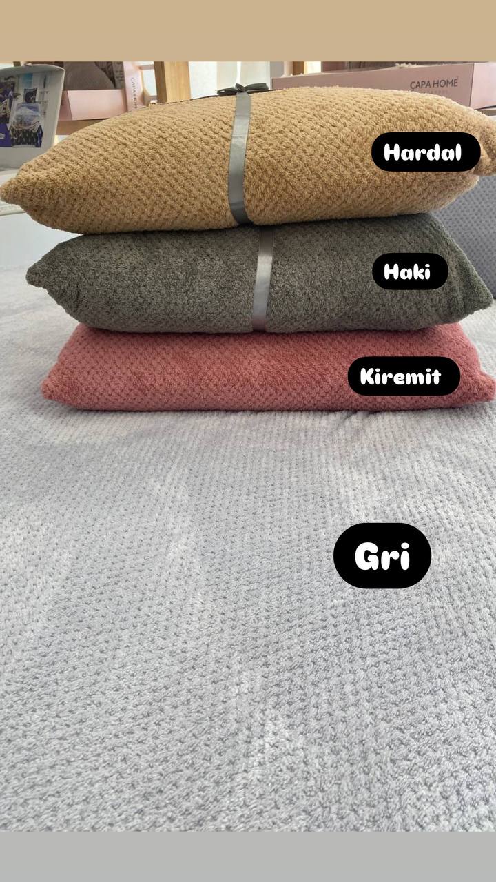 ÇİFT KİŞİLİK JAKARLI WELSOFT YATAK ÖRTÜSÜ SETİ - HARDAL