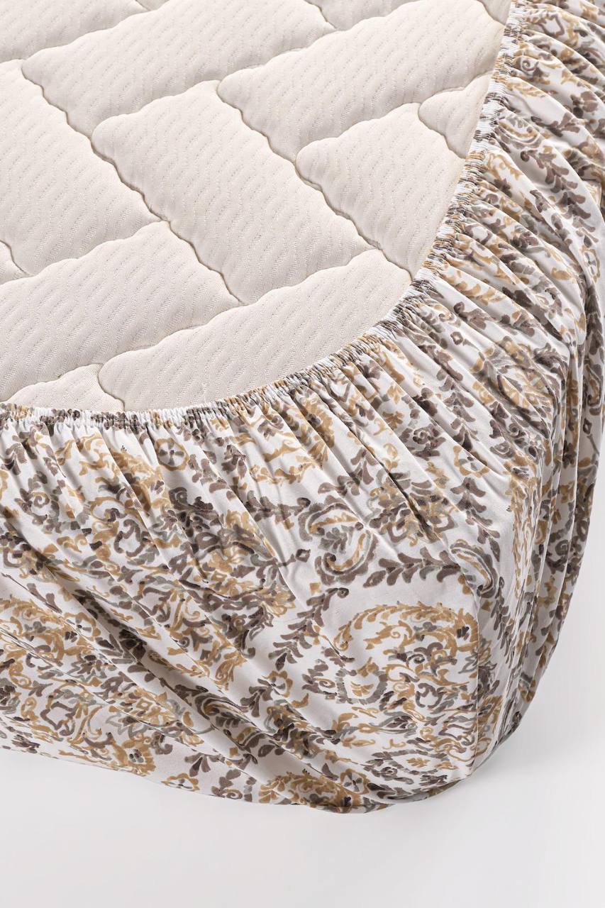 Oslo Pamuklu Çift Kişilik Lastikli Çarşaflı Pike Takımı