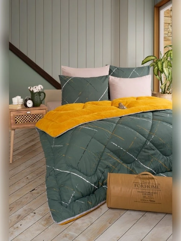 Çift Kişilik Uyku Seti Welsoft Uyku Seti  Çift Taraflı  Lüx Welsoft Yorgan ve  Battal Lastikli Çarşaflı - YANSIMA HARDAL