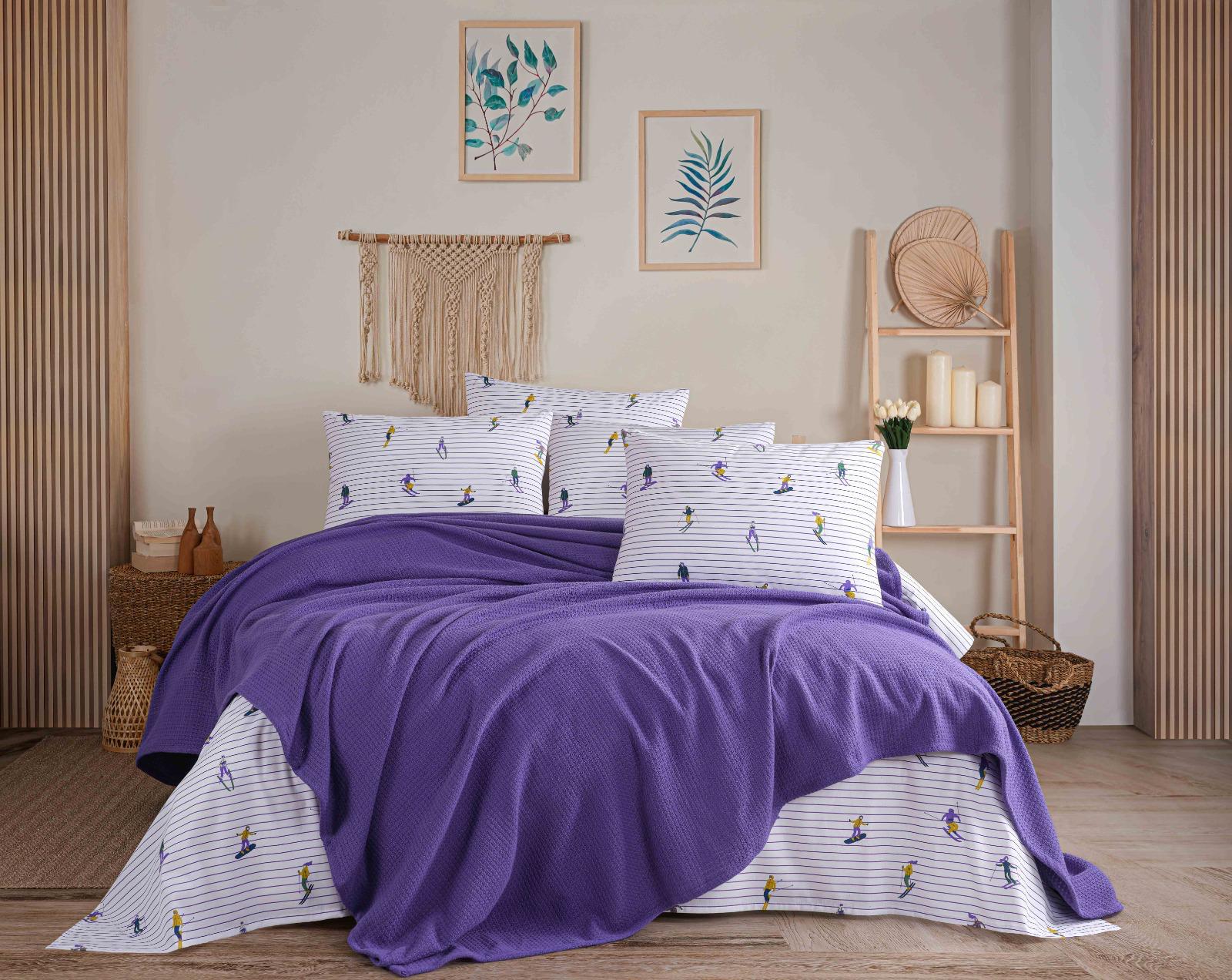 Tek Kişilik %100 Pamuk Pike Takımı - MOR