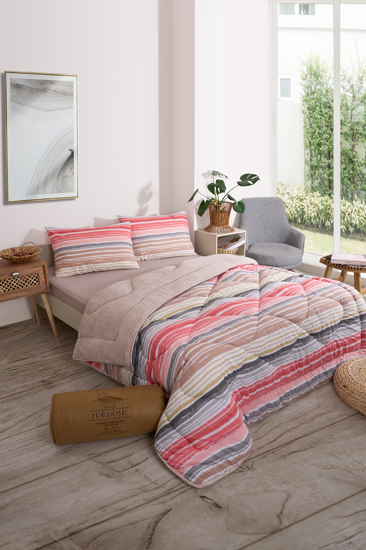 Çift Kişilik Çift Taraflı Lüx Welsoft Elit Yorgan - TASEL BEJ