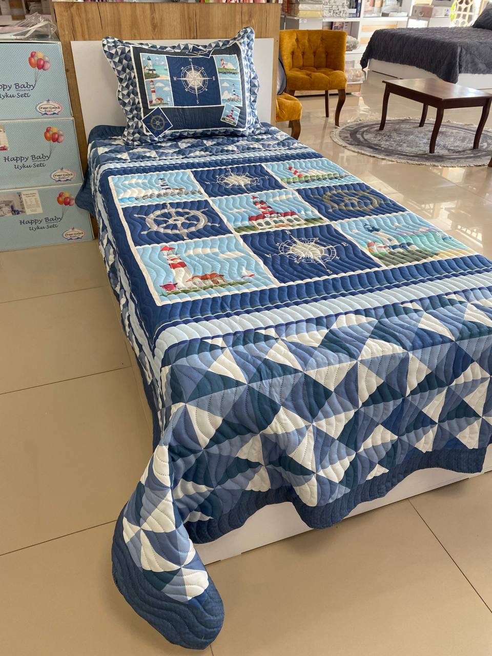 Tek Kişilik Yatak Örtüsü Anchor