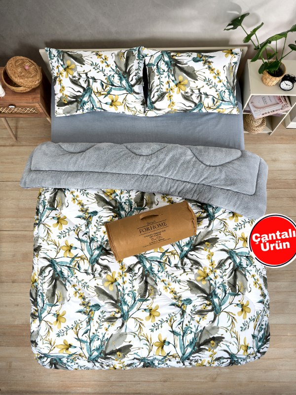 Çift Kişilik Çift Taraflı Lüx Welsoft Elit Yorgan - ASYA GRİ