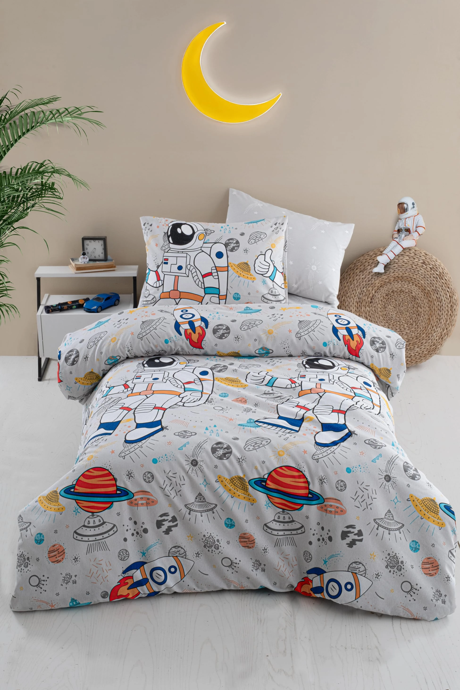 Nevresim Takımı Tek Kişilik Pamuklu Ranforce Light - ASTRONOT