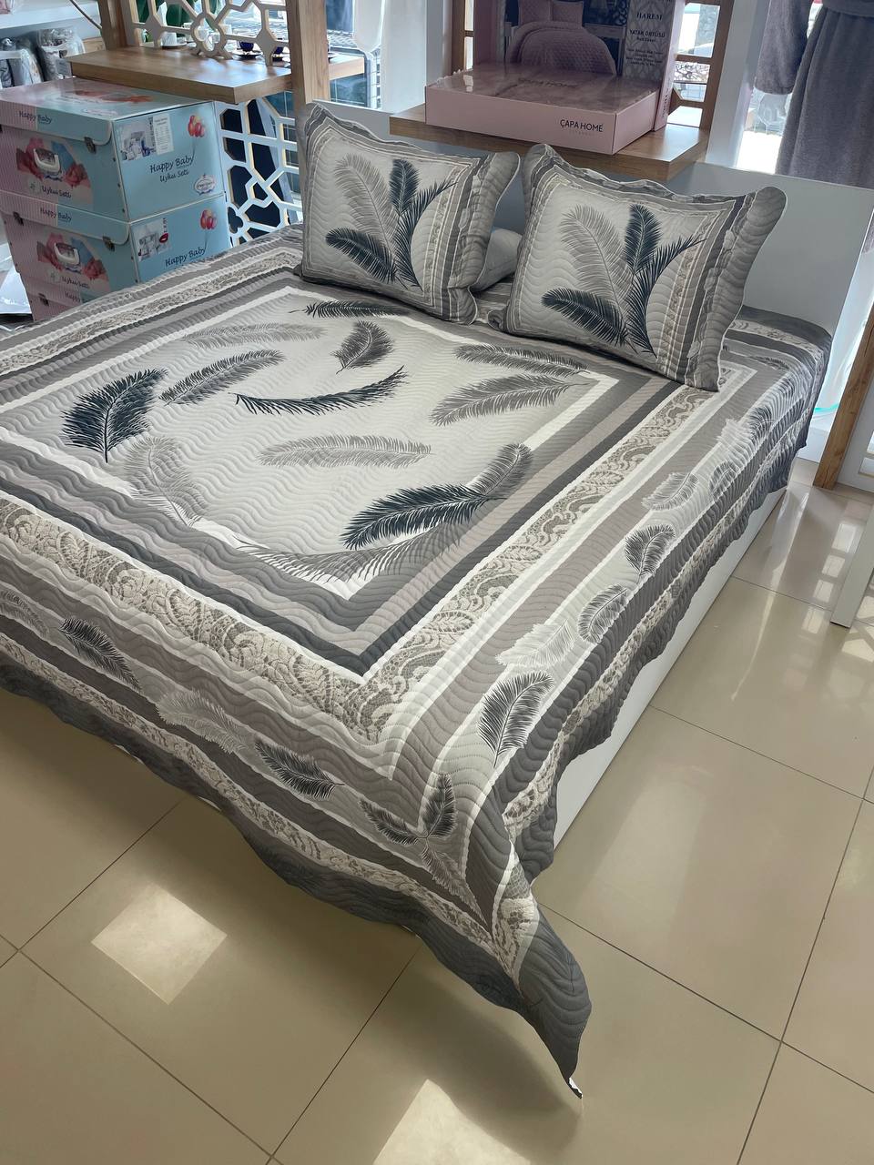 Çift Kişilik Battal Boy Yatak Örtüsü Takımı Alya