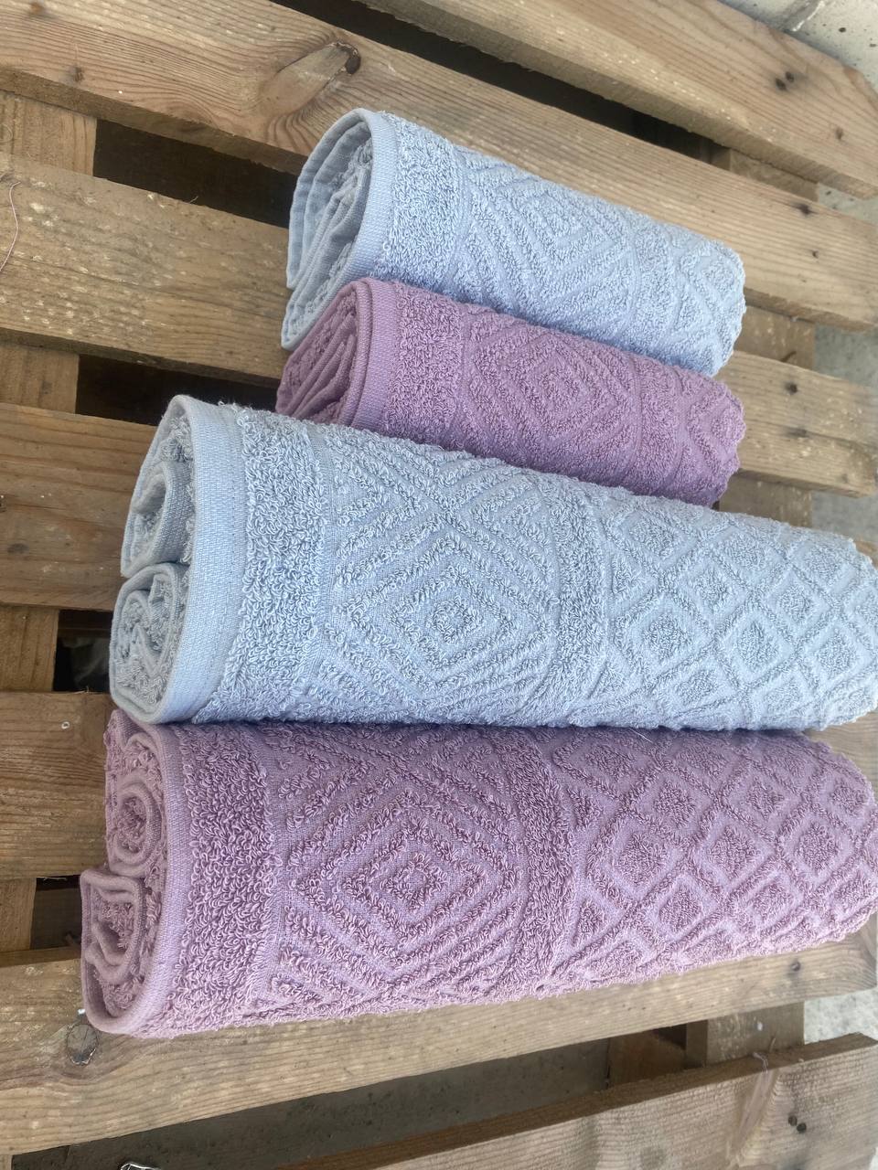 %100 Pamuk 4 Parça Battal Boy Hamam Seti ( 2 Adet 90*150 cm-2 Adet 50*90 cm)