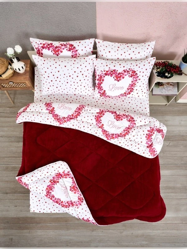 Çift Kişilik Uyku Seti Welsoft Uyku Seti  Çift Taraflı  Lüx Welsoft Yorgan ve  Battal Lastikli Çarşaflı