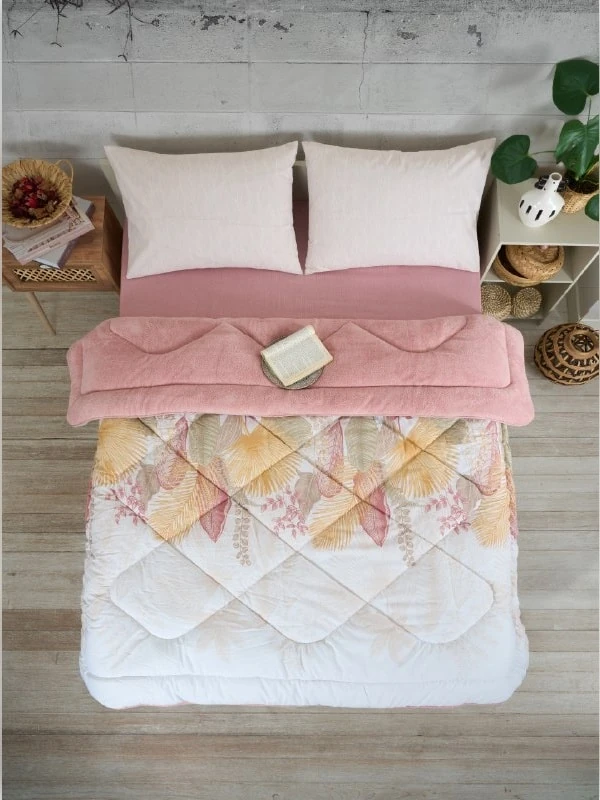 Battal Boy Çift Taraflı Lüx Welsoft Yorgan Elit Pofuduk Yumuşak Polar Yorgan ve Yastık Kılıfı - ALENA PUDRA