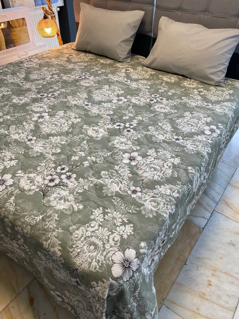 Çift Kişilik Kapitonelİ Pamuklu Yatak Örtüsü Takımı