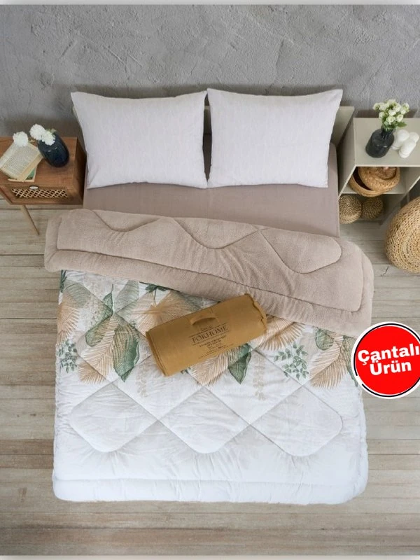 Çift Kişilik Çift Taraflı Lüx Welsoft Elit Yorgan - ALENA BEJ