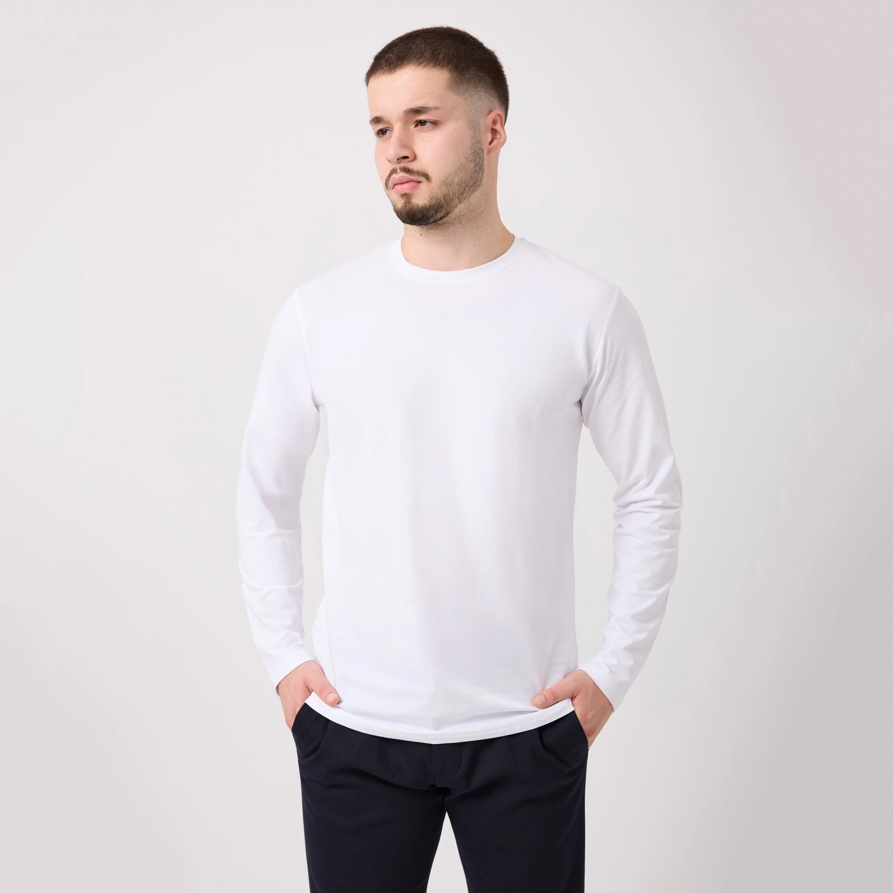 Premium Uzun Kollu T-Shirt - Beyaz