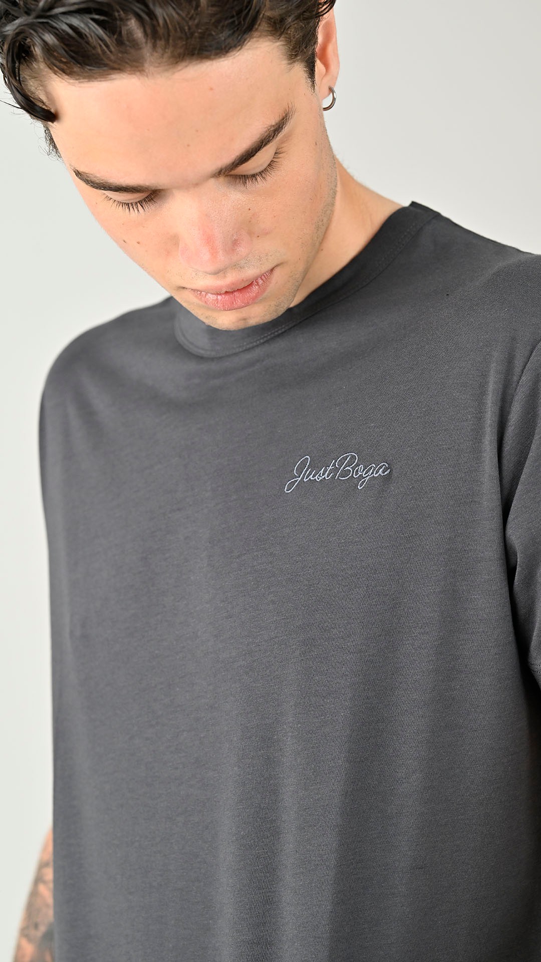 JustBoga Nakışlı Regular Fit Modal T-Shirt 