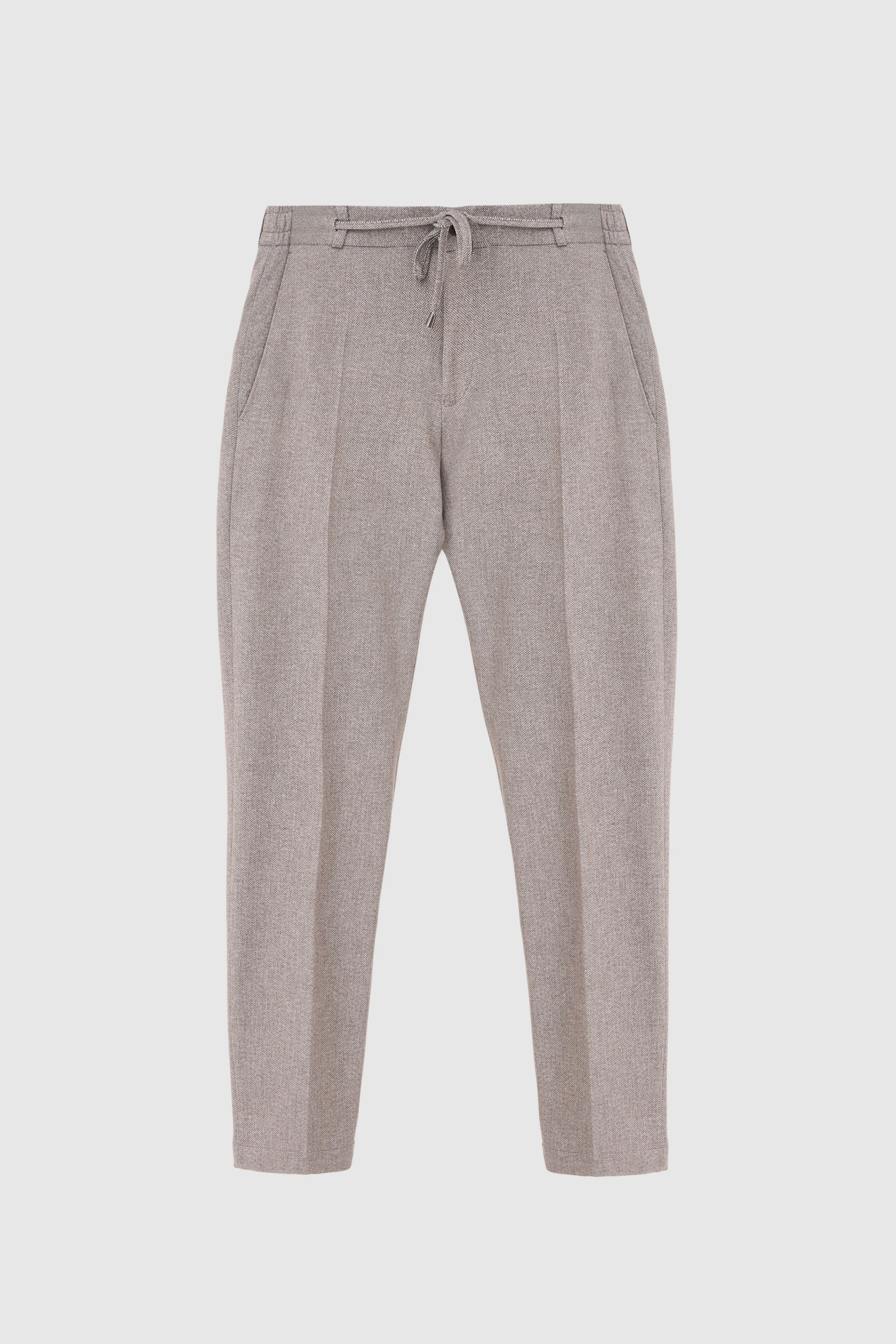 Jogger Doku Desenli Slim Fit Pantolon - Bej