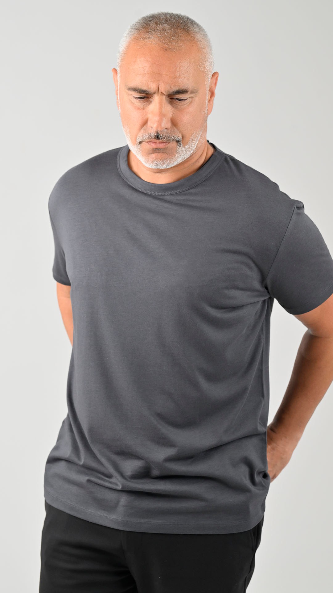 Düz Oversize Muscle Fit Modal T-Shirt