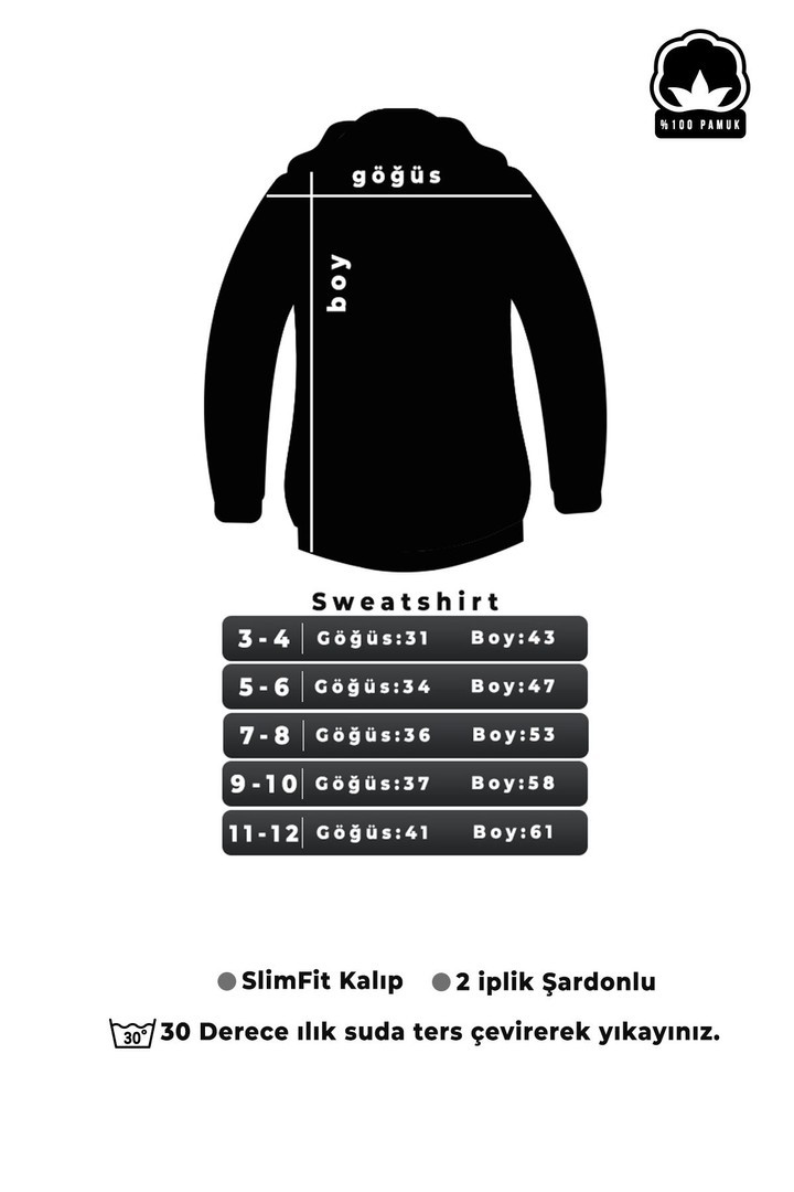 Boğa Baskılı Erkek - Kız Çocuk Rahat Kalıp Sweatshirt