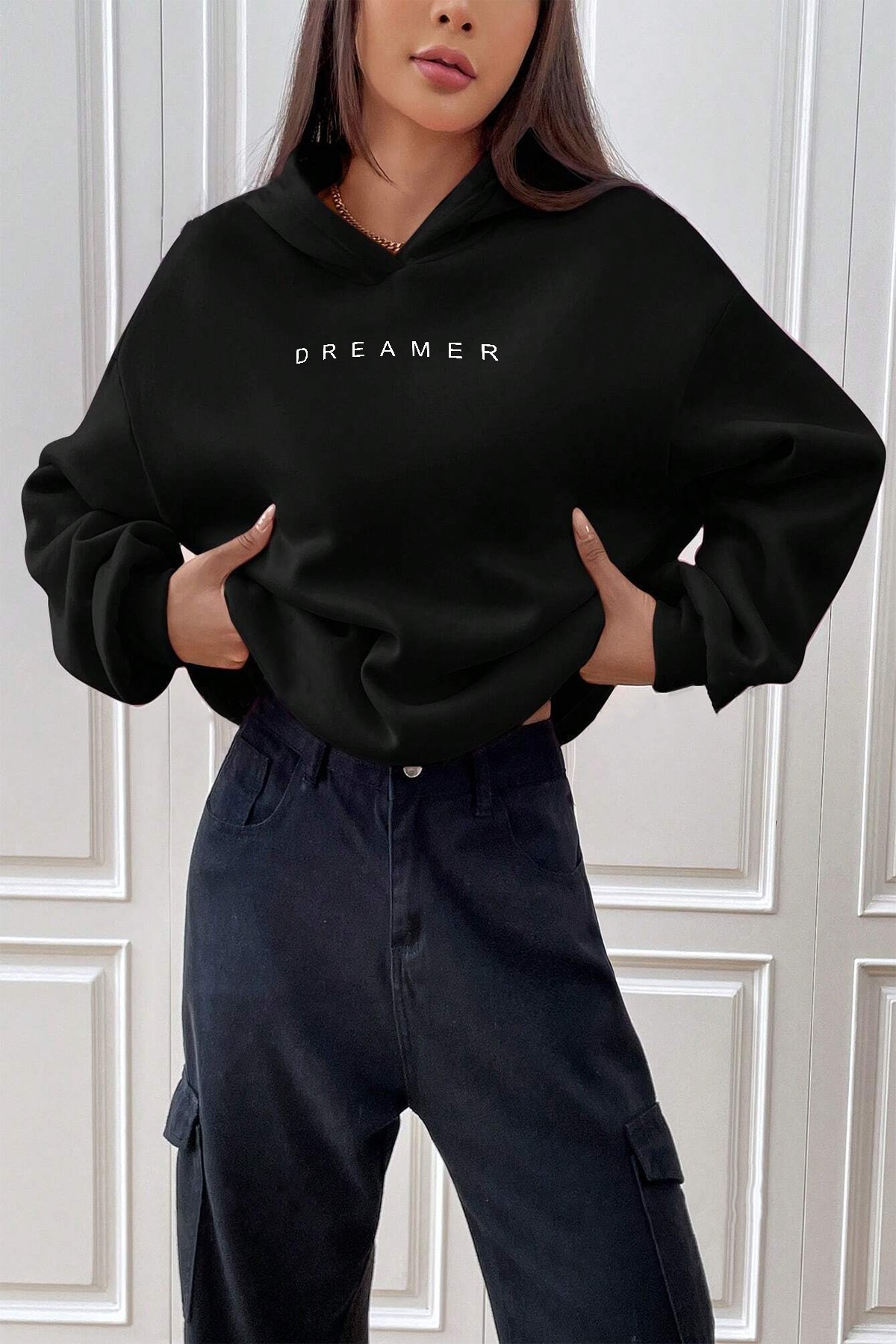 Dreamer Baskılı Oversize Sweatshirt