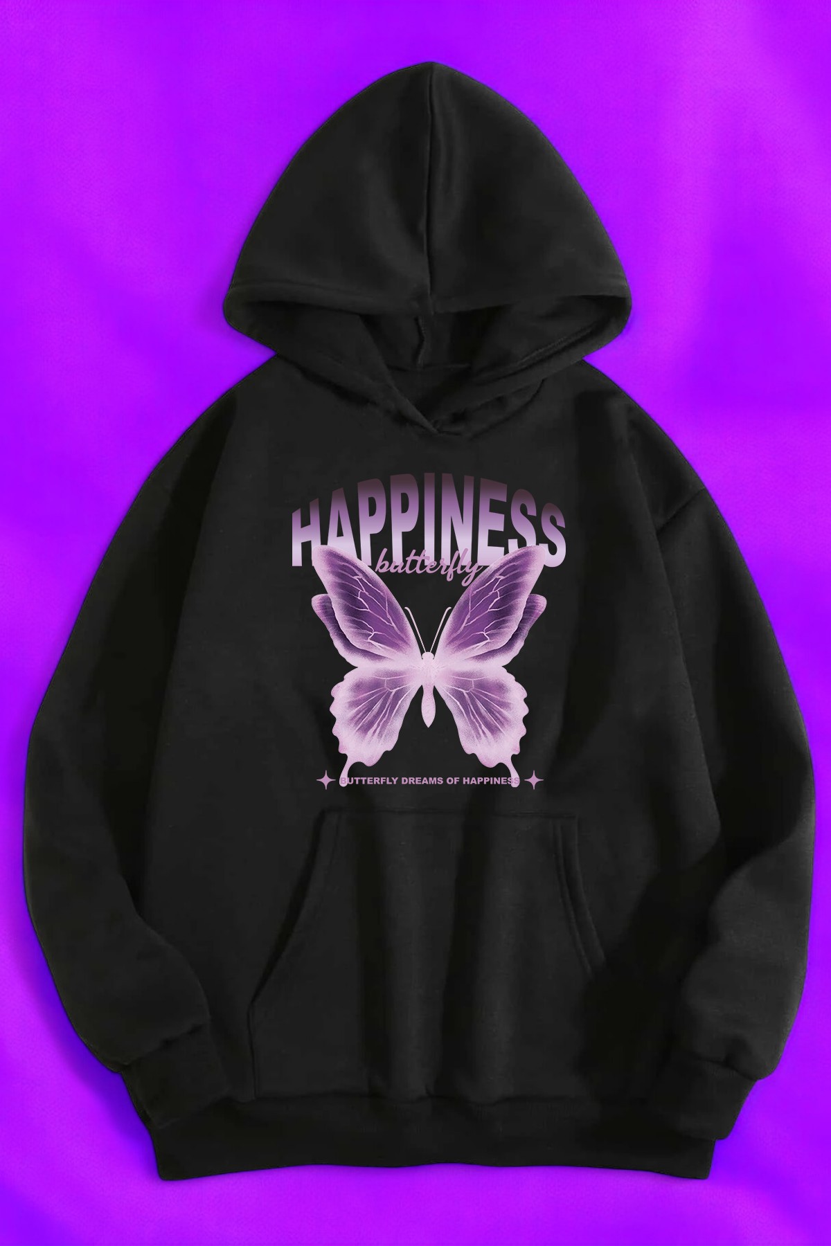 Happiness Baskılı Oversize Sweatshirt