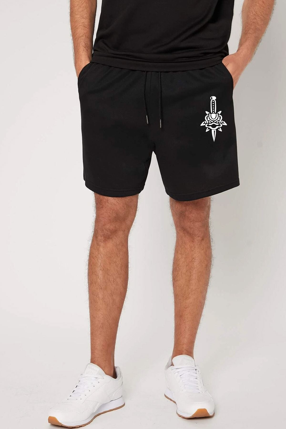 Tasarım Baskılı Pamuk Unisex Penye Short