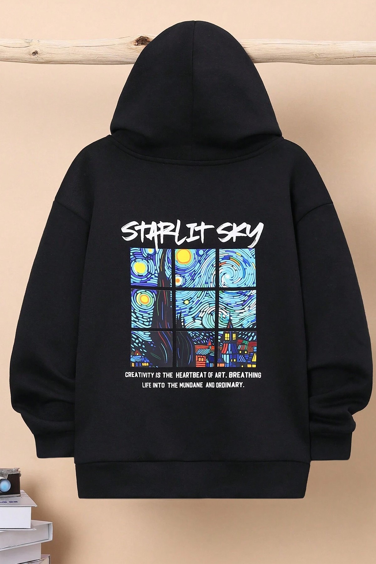 Starlit Sky Baskılı Erkek - Kız Çocuk Rahat Kalıp Sweatshirt