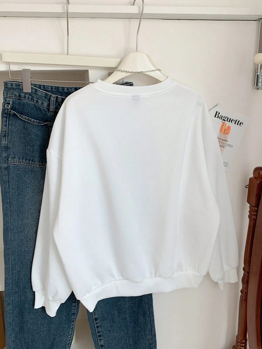 Unisex Yildizlar Baskılı Oversize Sıfır Yaka