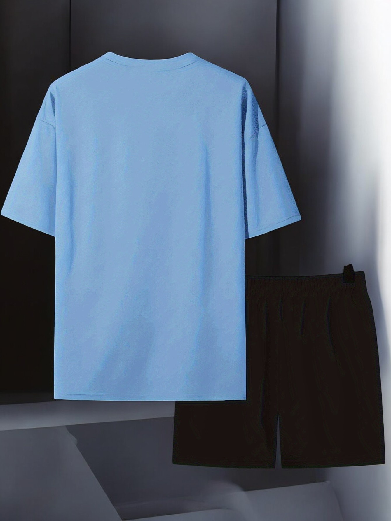 Unisex Cep Kalp Baskılı Tasarım Şort Takım