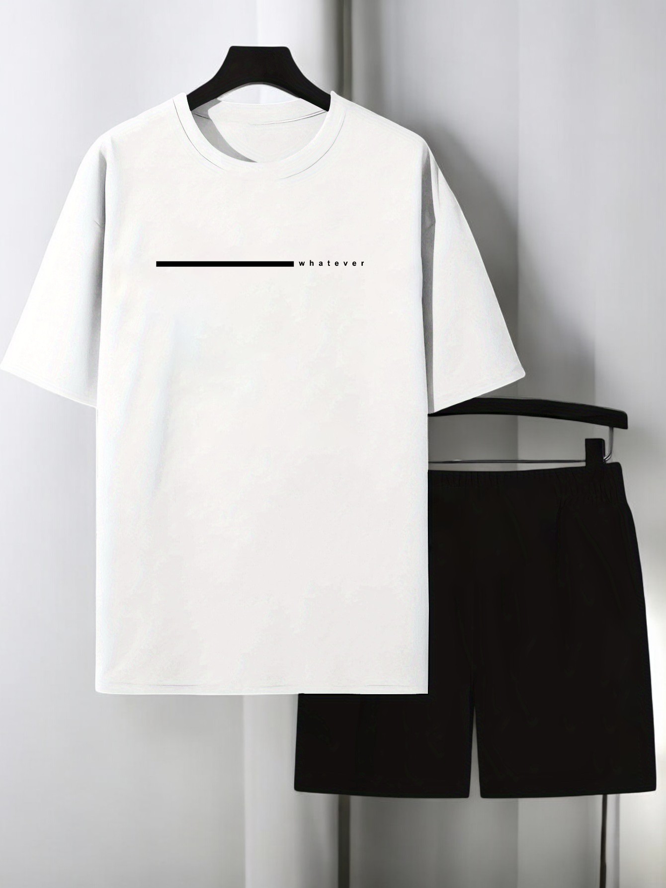 Unisex Çizgi Ever Tasarım Basklı Tshirt Şort Takımı
