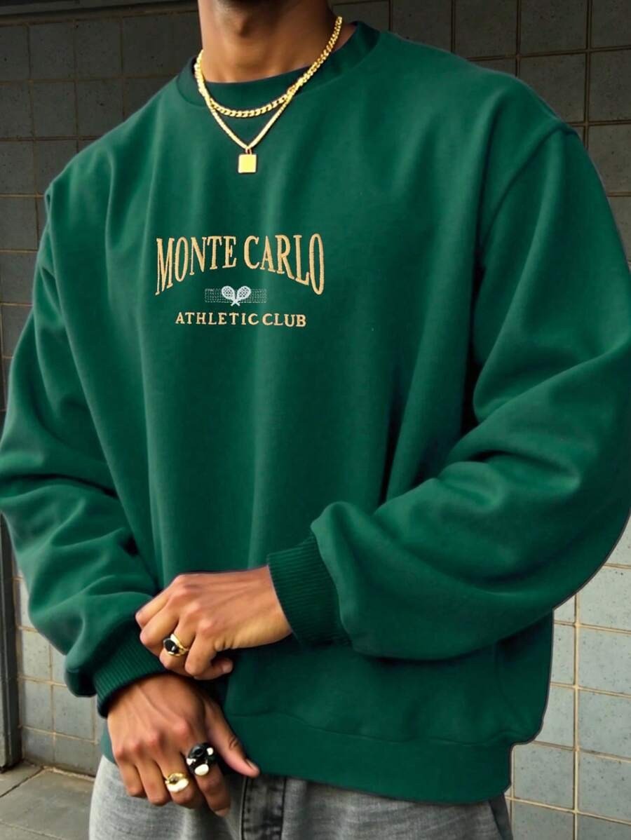 Unisex Monte Carlo Baskılı Oversize Sweatshirt