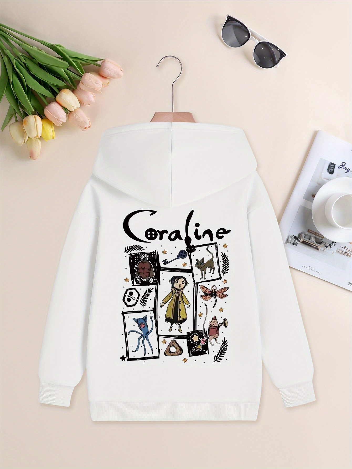 Unisex Coraline Baskılı Oversize Sweatshirt
