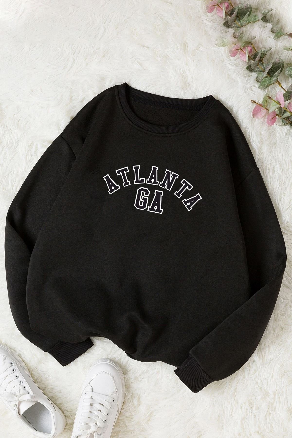 Unisex Atlanta Bisiklet Yaka Sweatshirt