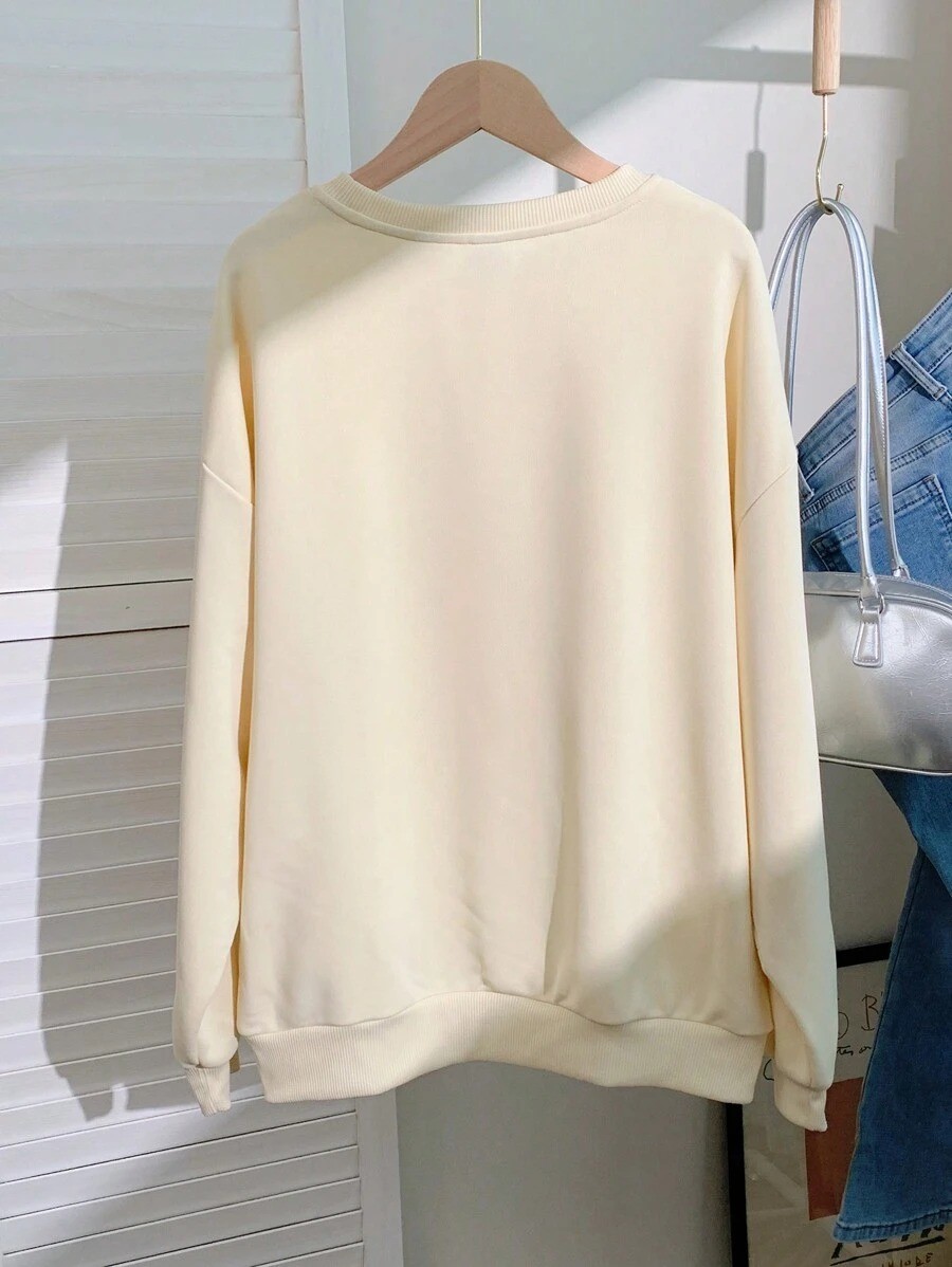 Unisex Vintage Baskılı Oversize Sweatshirt