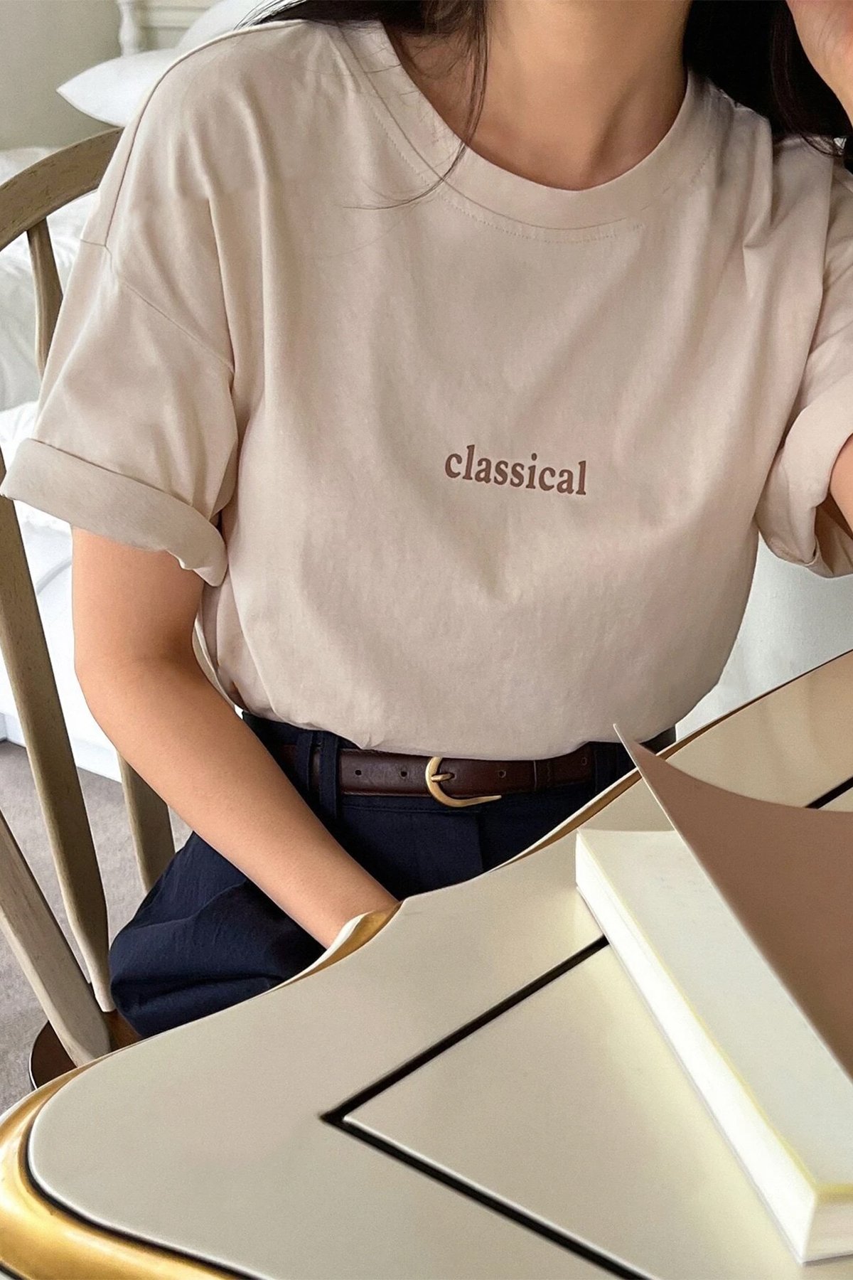 Unisex Classical Baskılı Oversize Tshirt