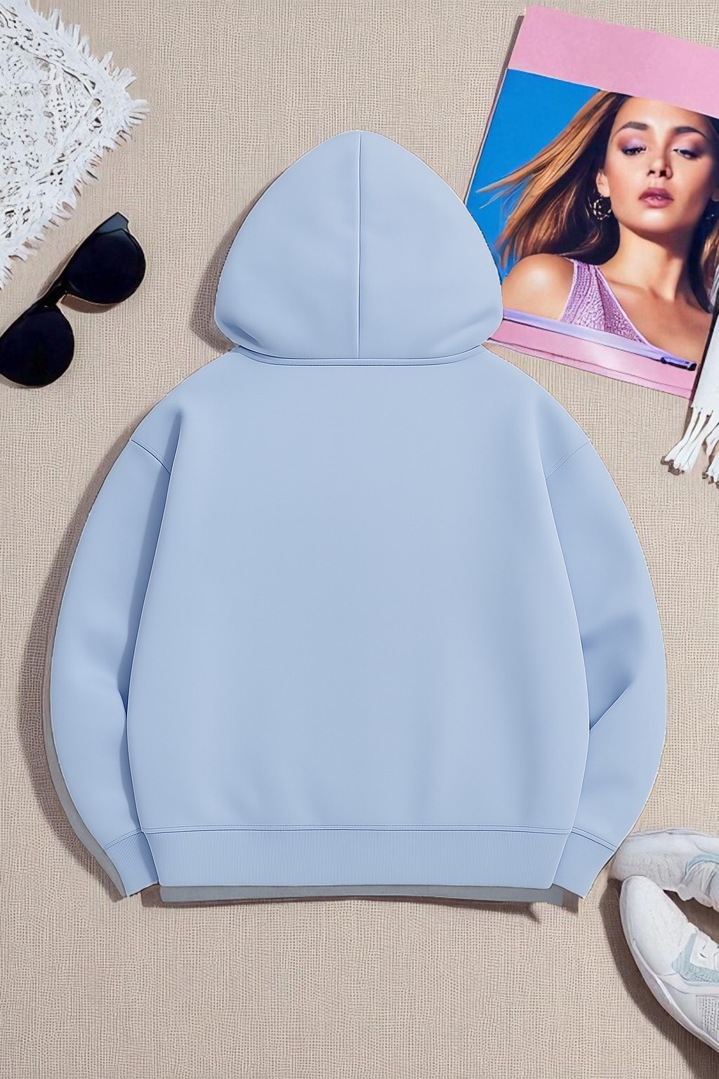 Unisex Leopar Kalp Desenli Baskılı Oversize Sweatshirt