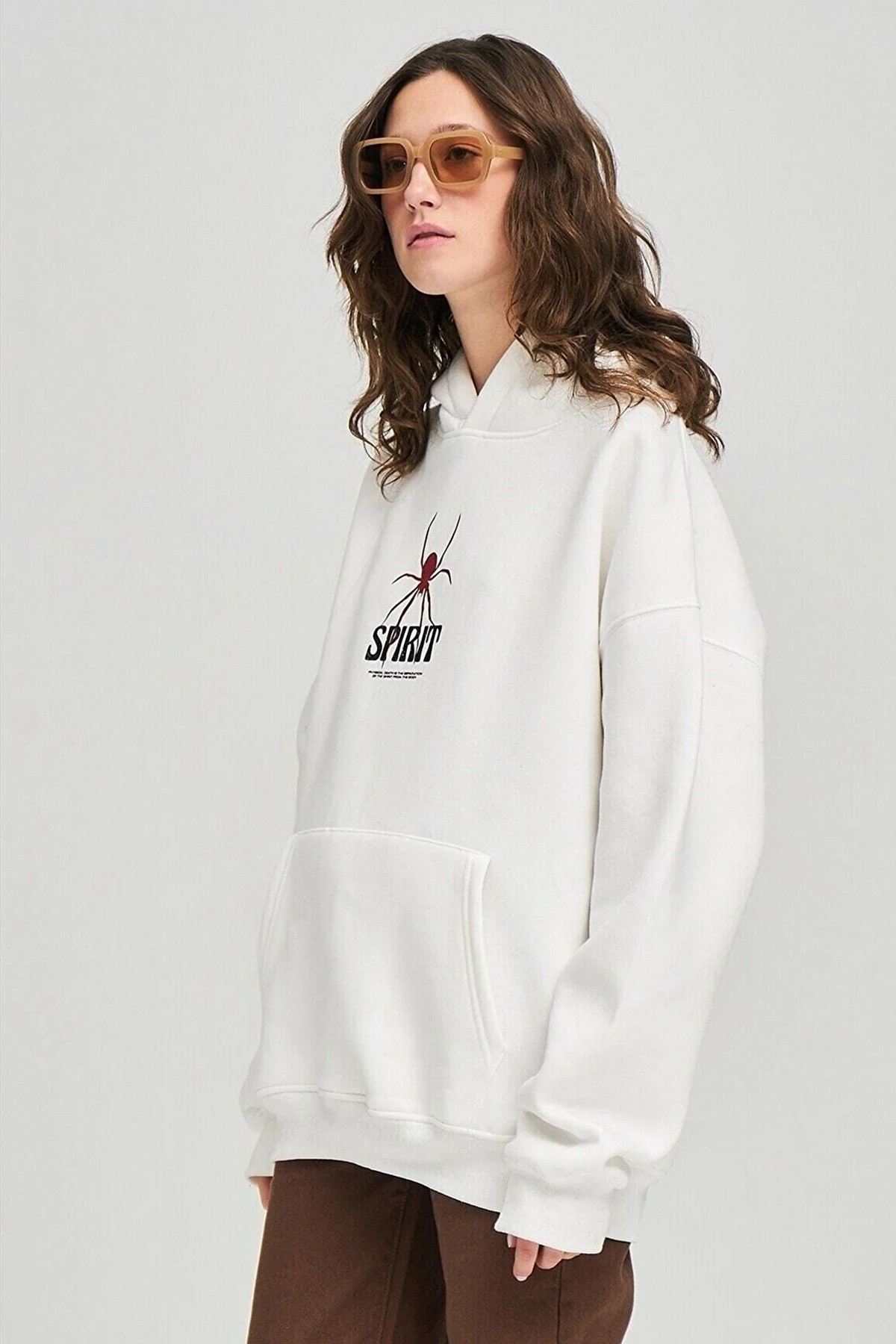 Unisex Spirit Örümcek Sırt Baskılı Oversize Sweatshirt