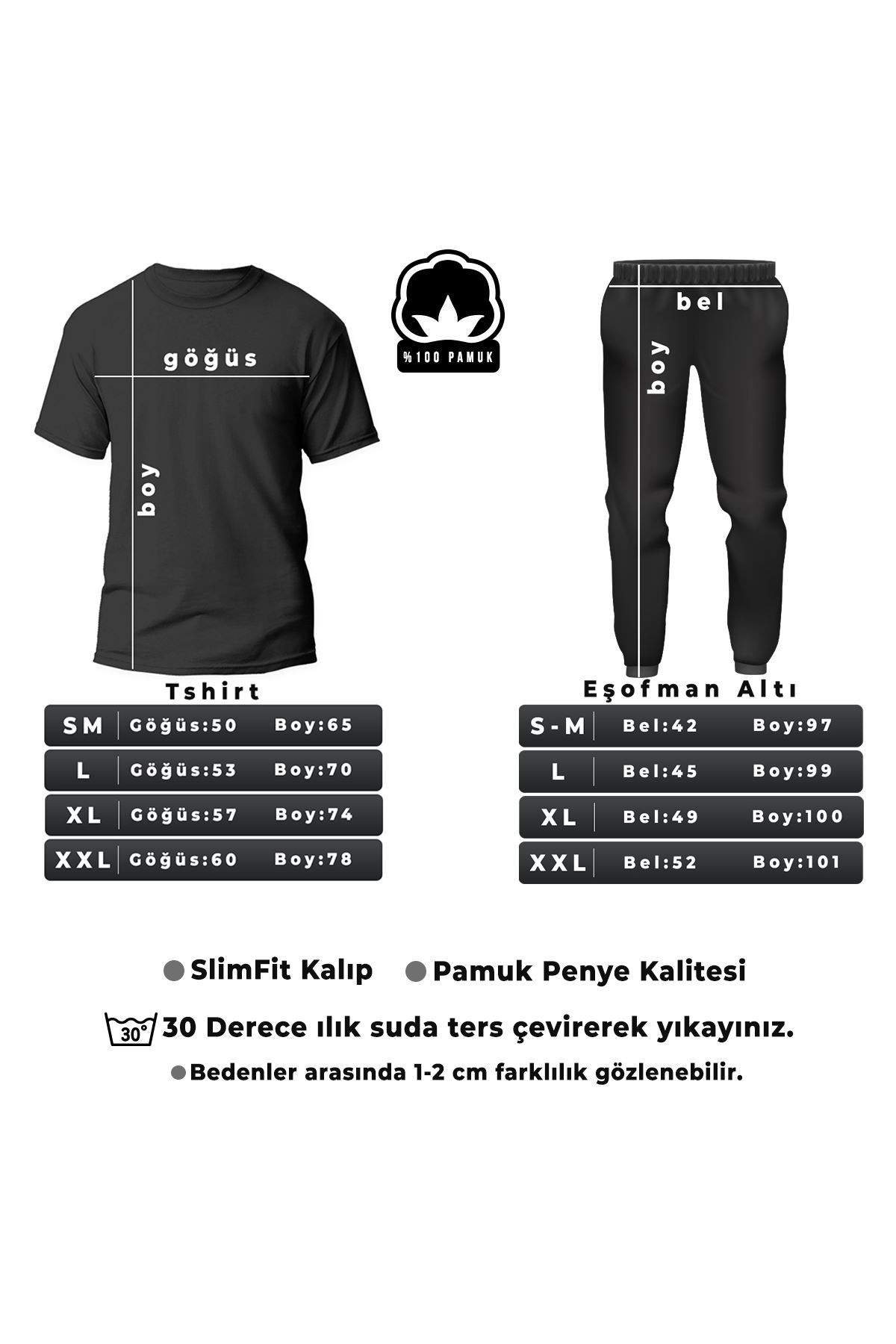 Unisex Yin & Yang Baskılı 2'li Eşofman Takımı