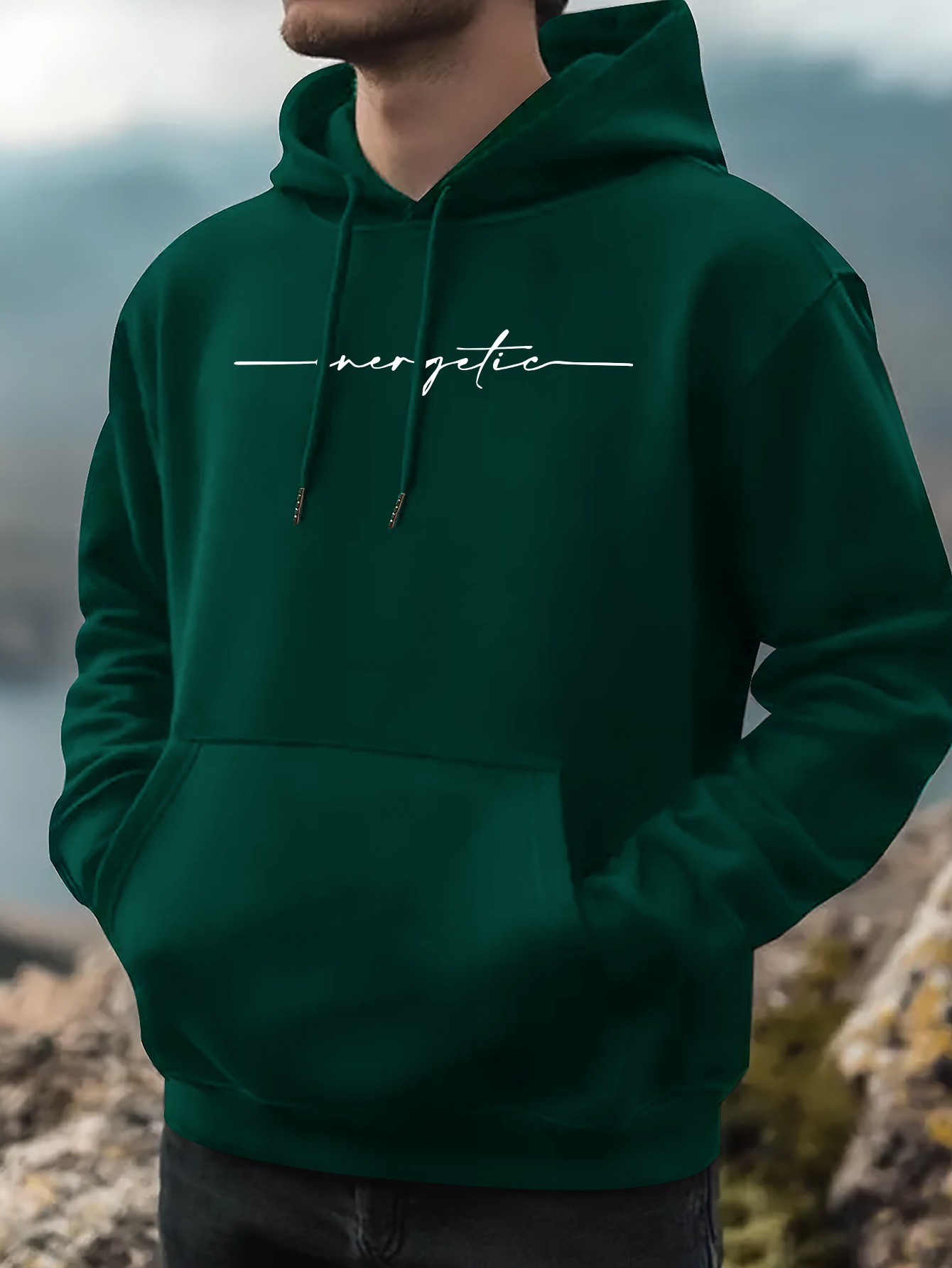 Unisex El Yazi Energetic Baskılı Oversize Sweatshirt