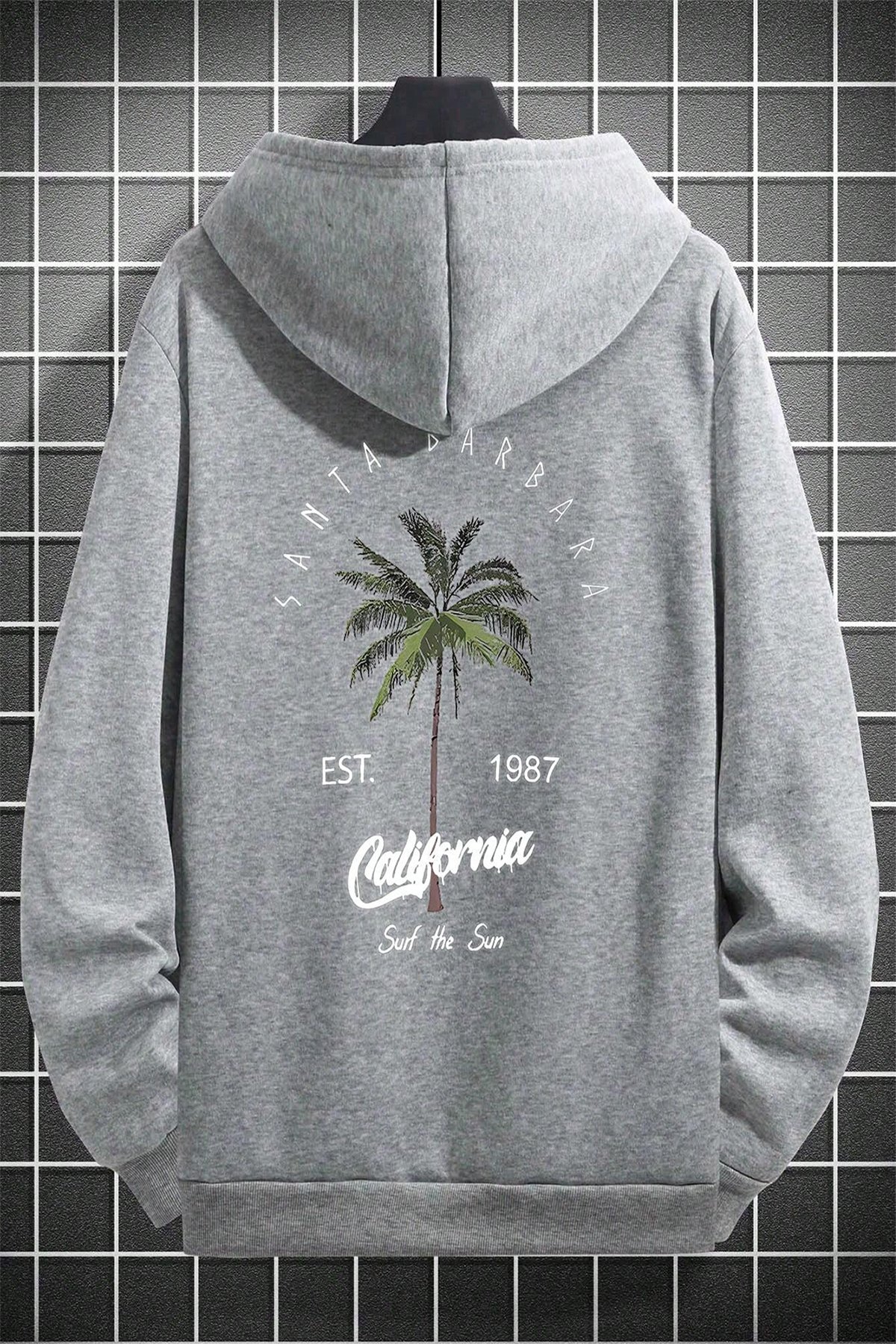 California Baskılı Oversize Sweatshirt