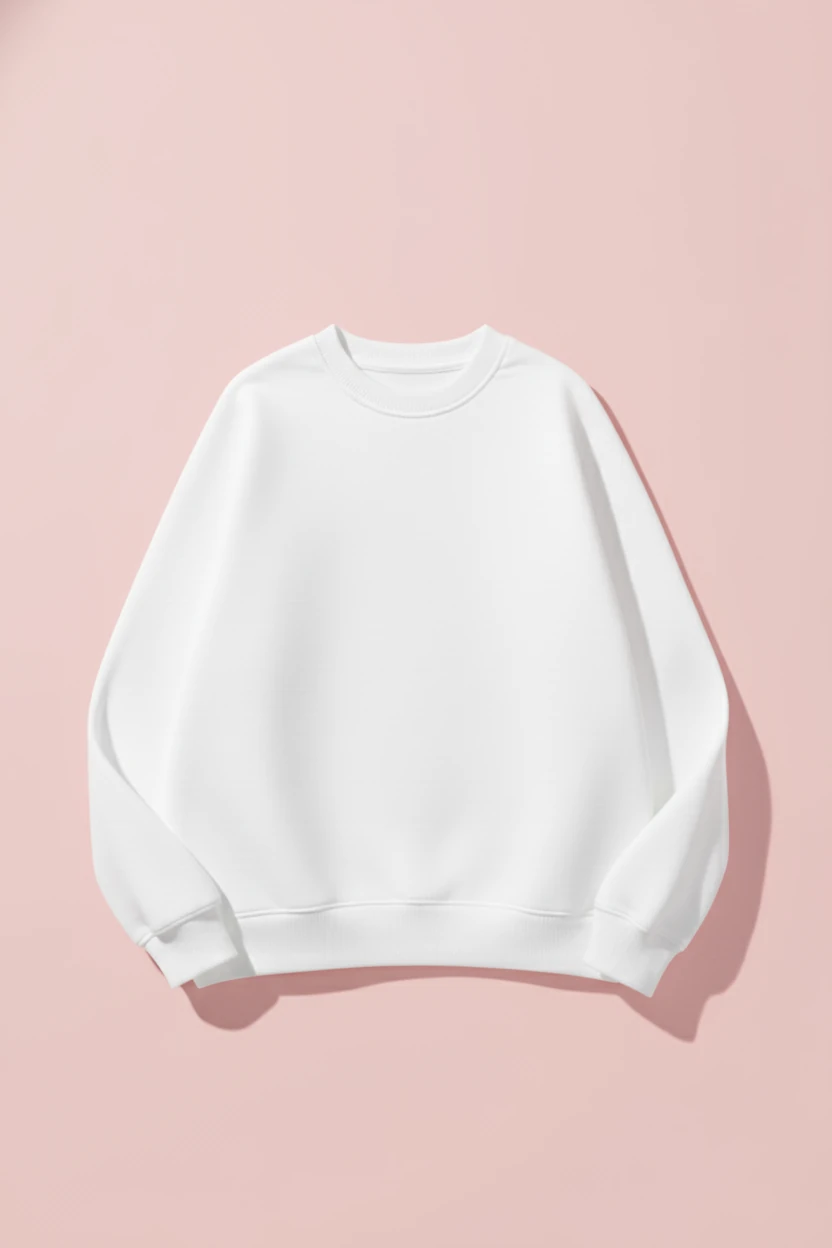 Unisex Yumuşak Dokulu Düz 3 İplik Oversize Sıfır Yaka Sweatshirt – Sade ve Modern Görünüm