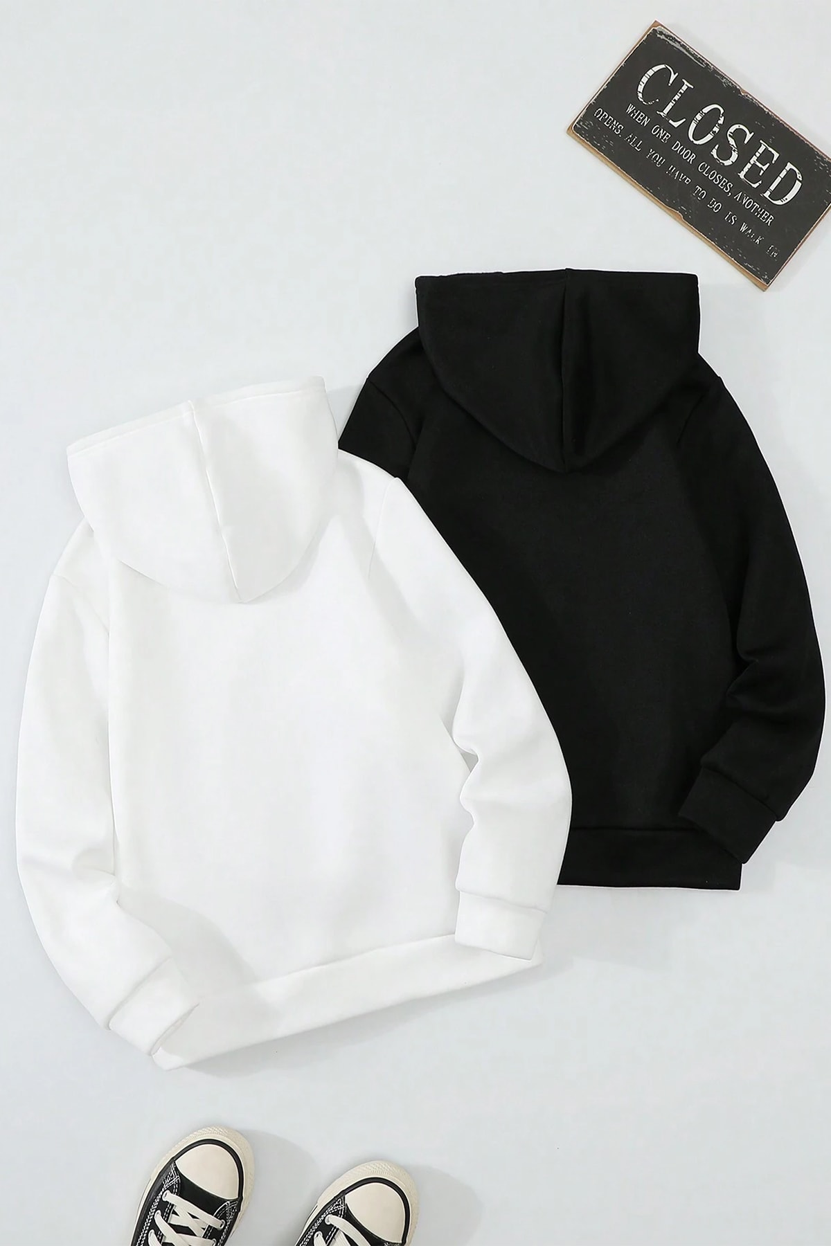 2'li Paket Baskılı Erkek - Kız Çocuk Rahat Kalıp Sweatshirt