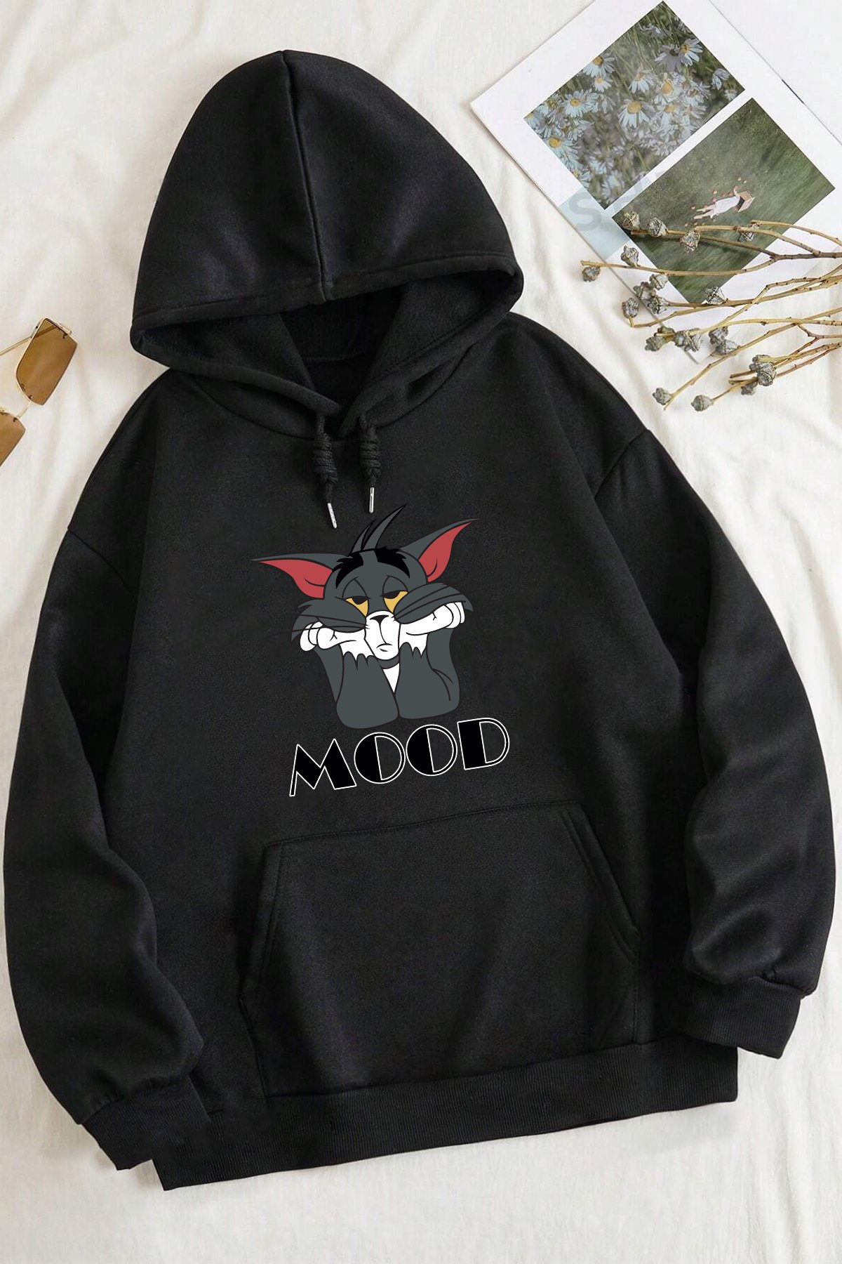 Mood Baskılı Unisex Oversize Sweatshirt